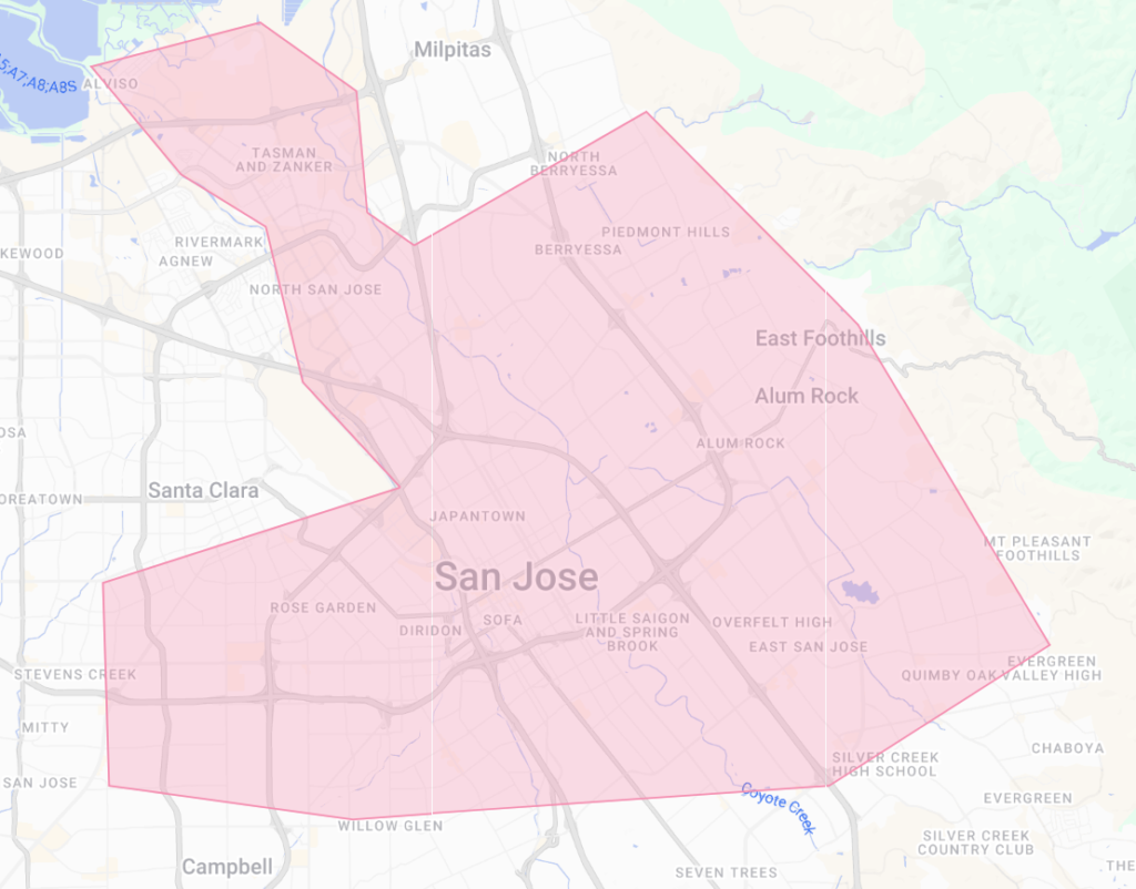 A map of our service area 
